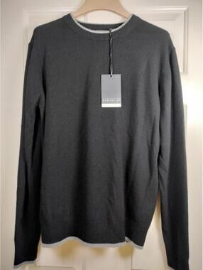 NWT Maglificio Bartolini Italy Cashmere Blend Sweater Men’s Large Black Grey